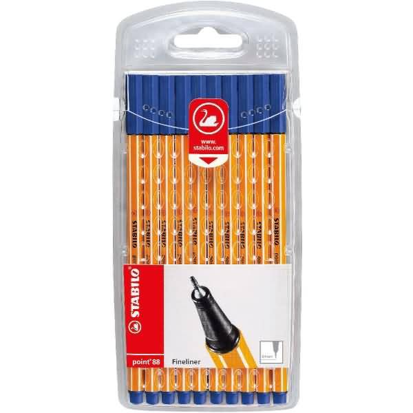 Fineliner point 88 Etui 0,4 mm blau Etui VE=10 Stück-0