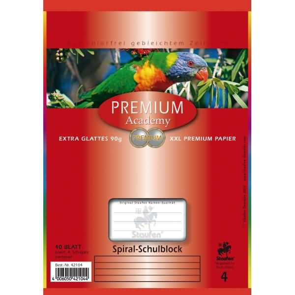 Spiral-Schulblock Premium A5 40 Blatt Lineatur 4 liniert-0