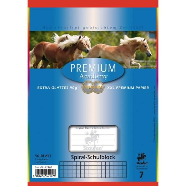 Spiral-Schulblock Premium A5 40 Blatt kariert Lineatur 7