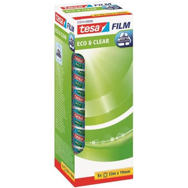 Klebefilm Eco & Clear 19mmx33m transparent VE=10 Stück