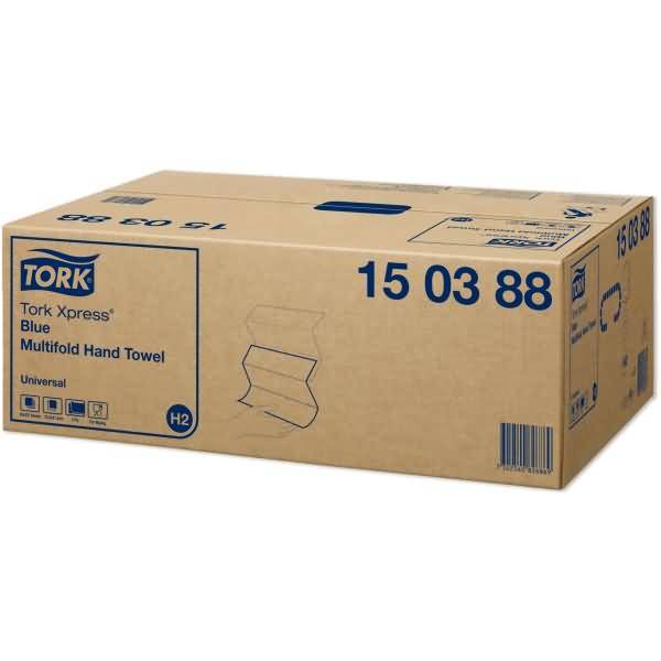 Papierhandtücher Xpress Universal 21x24cm H2 Multifold 2-lagig blau VE=20x237 Stück