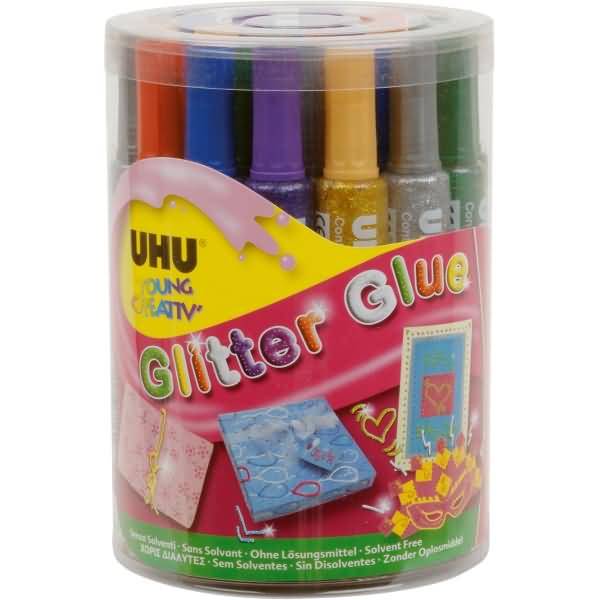 Klebstoff Young Creativ Glitter Glue Original 20ml VE=24 Tuben (6 Farben sortiert)-0