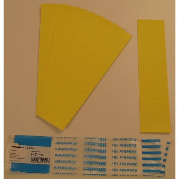 Einsteckkarten für 9,5mm Einsteckschiene 70x7,5mm VE=420 Stück zitrone