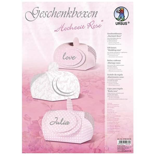 Geschenkbox Hochzeit Rose 6,5x6x4,3cm VE=12 Stück-0