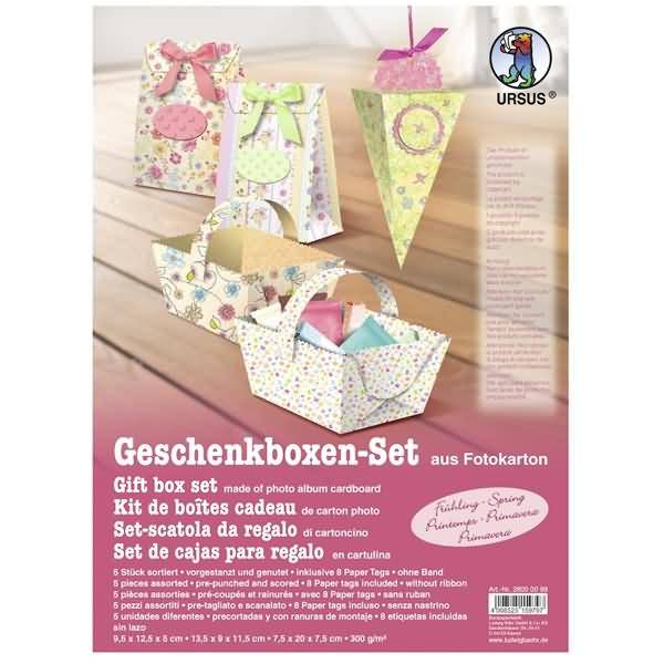 Geschenkbox-Set Frühling Boxen sortiert VE=5 Stück