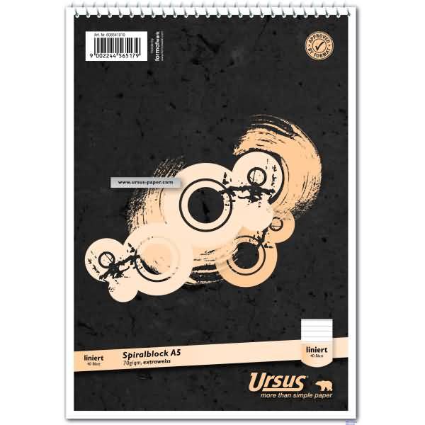 Spiral-Notizblock A5 70g/qm 40 Blatt liniert-0