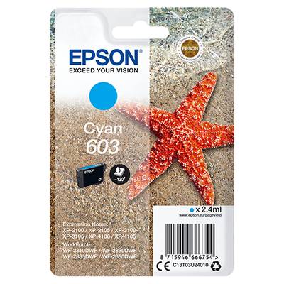 Epson 603 - 2.4 ml - Cyan - original - Blisterverpackung - Tintenpatrone - für E