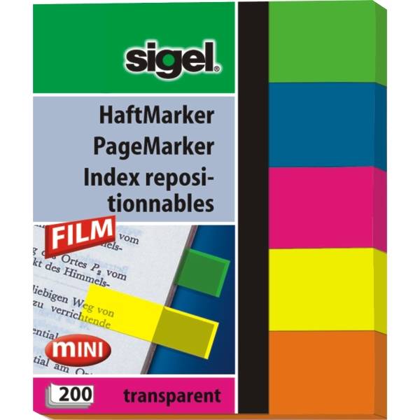 Haftmarker Film 12x60mm 5 Farben-0