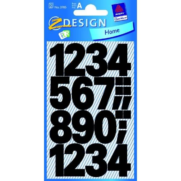Zahlenetiketten 76x120mm wetterfest schwarz VE=28 Etiketten-0
