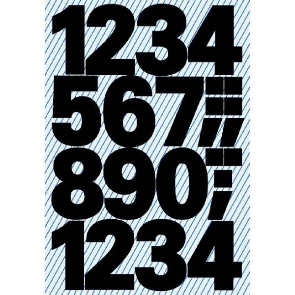 Zahlenetiketten 76x120mm wetterfest schwarz VE=28 Etiketten-1