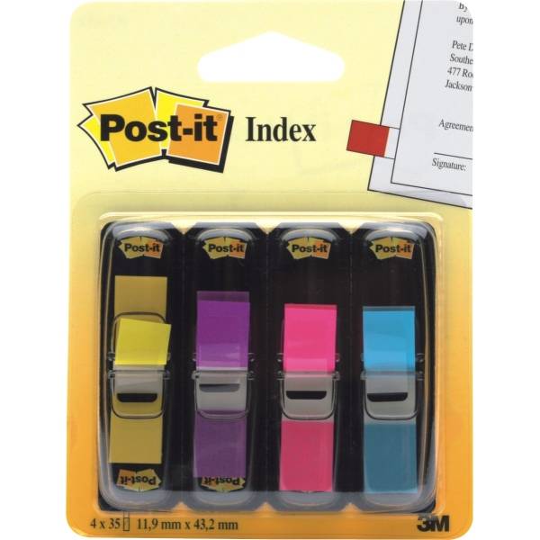 Haftstreifen Index Mini 4x35 Streifen Set mit lemon lila pink türkis