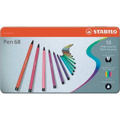 Fasermaler pen 68 Metall-Etui mit 10 Stiften