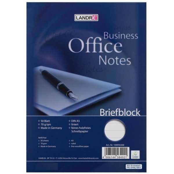 Briefblock A5 50 Blatt liniert 70g/qm holzfrei weiß-0