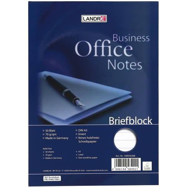 Briefblock A5 50 Blatt liniert 70g/qm holzfrei weiß-1