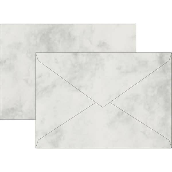Briefumschläge Marmor C6 Seidenfutter 80g/qm grau VE=10 Stück-0
