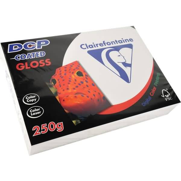Laser- /Inkjetpapier DCP gestrichen Gloss A4 210x297mm 250g/qm weiß VE=250 Blatt