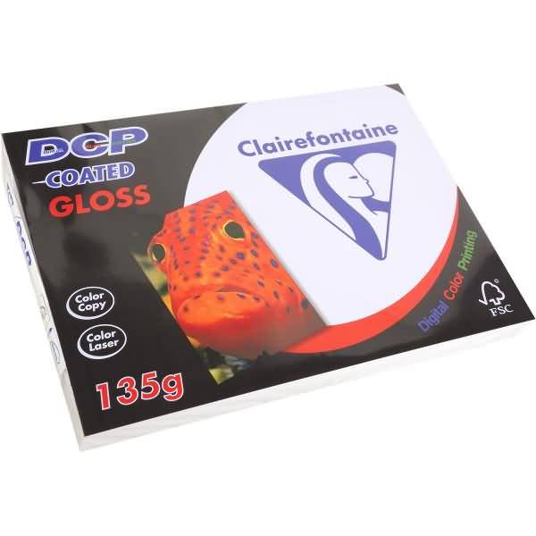Laser- /Inkjetpapier DCP gestrichen Gloss A4 210x297mm 135g/qm weiß VE=250 Blatt