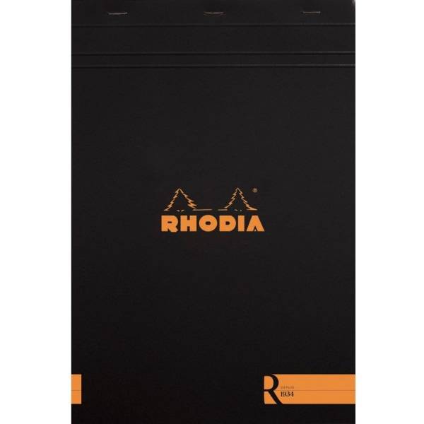 Notizblock Rhodia Nr. 14 11x17cm liniert 80 Blatt schwarz