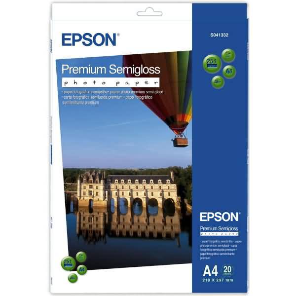 Epson Fotopapier Premium C13S041332 DIN A4 251g weiß 20 Bl./Pack.