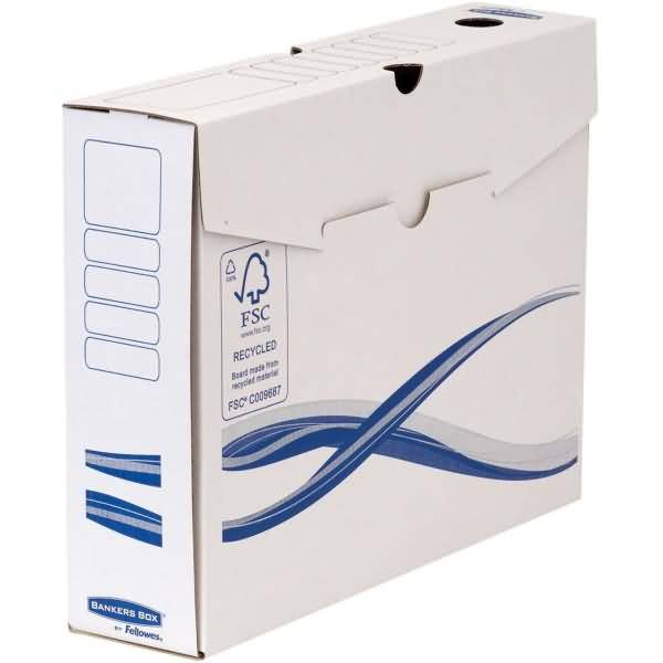 Archivschachtel 80mm Bankers Box Basic 70x250x325mm weiß/blau 25 Stück-0