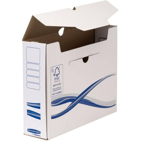 Archivschachtel 80mm Bankers Box Basic 70x250x325mm weiß/blau 25 Stück-1