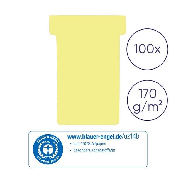 T-Karte Größe2 84x48mm gelb 100 St./Pack.-1