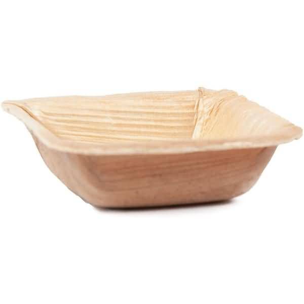 Einweg-Schale Palmblatt quadratisch 6,5x6,5cm 30ml VE=25 Stück natur