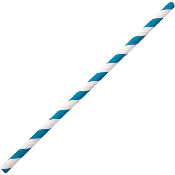 Papier-Trinkhalme 6x197mm VE=100 Stück dunkelblau-weiß-1