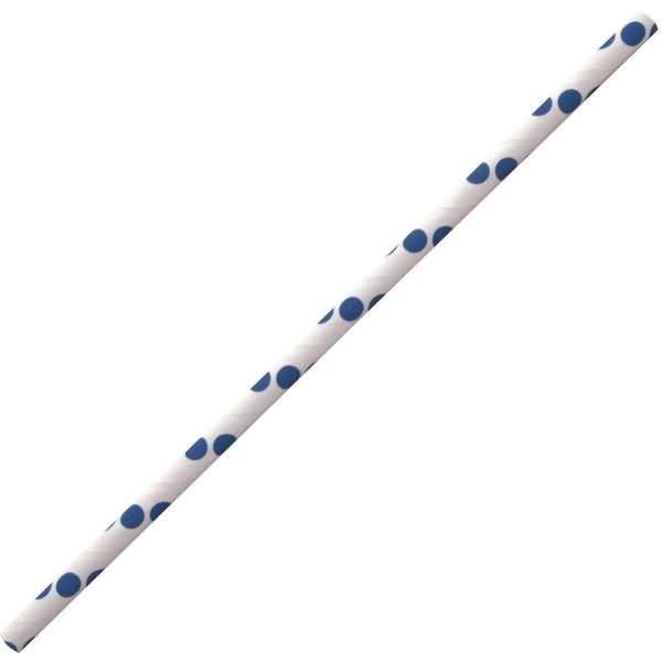 Papier-Trinkhalme 6x197mm VE=100 Stück dunkelblau-weiß-1