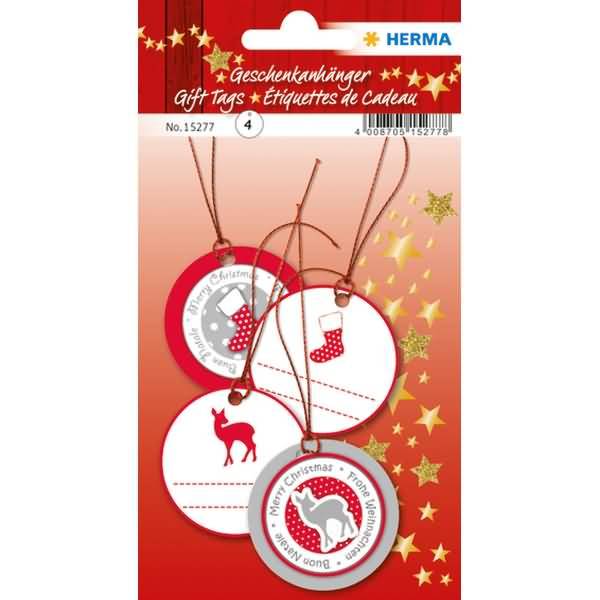 Geschenkanhänger 3D Weihnachten 5cm rot VE=6 Stück-0