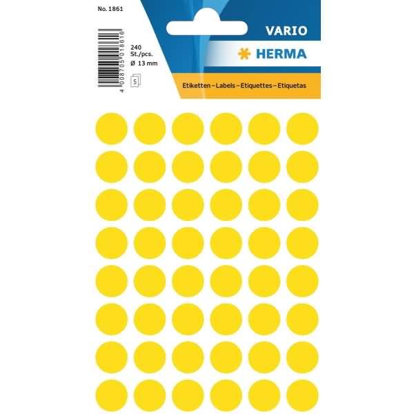 Vielzweck-Etiketten 13mm gelb VE=240 Stück-0