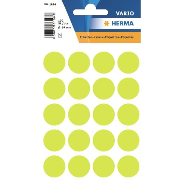 Vielzweck-Etiketten 19mm leuchtgelb VE=100 Stück-0