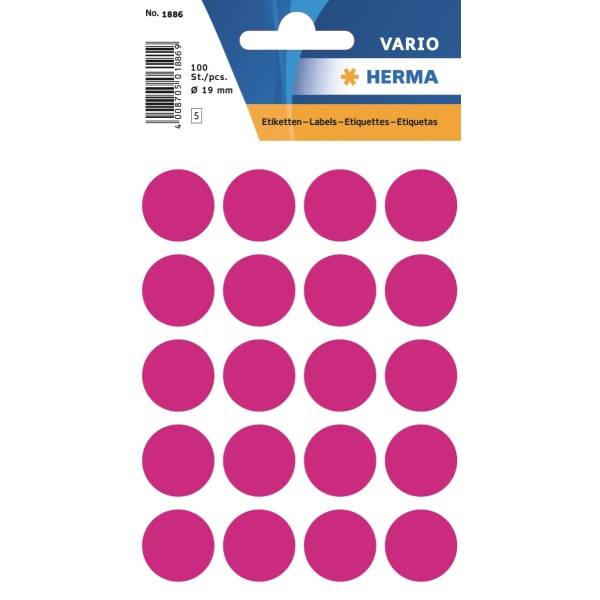 Vielzweck-Etiketten 19mm pink VE=100 Stück-0
