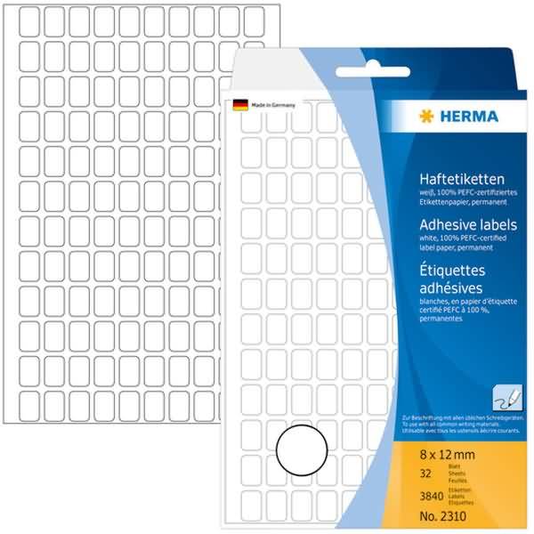 HERMA Etikett Vario 2310 8x12mm weiß 3.840 St./Pack.
