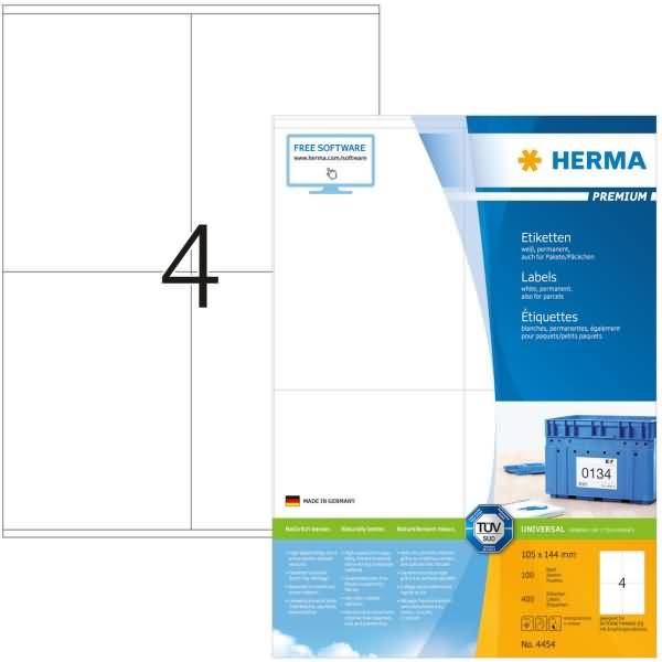 Etiketten weiß 105x144mm Premium A4 VE=400 Stück-0