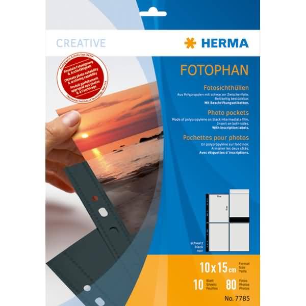 Fotophan-Sichthüllen 10x15cm hoch schwarz VE=10 Hüllen