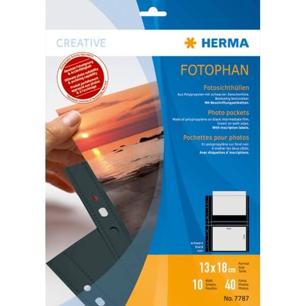 Fotophan-Sichthüllen 13x18cm quer schwarz VE=10 Hüllen