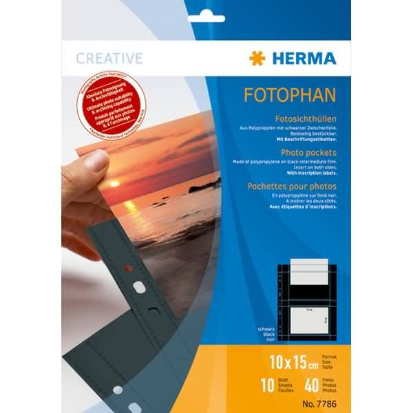 Fotophan-Sichthüllen 10x15cm quer schwarz VE=10 Hüllen-0