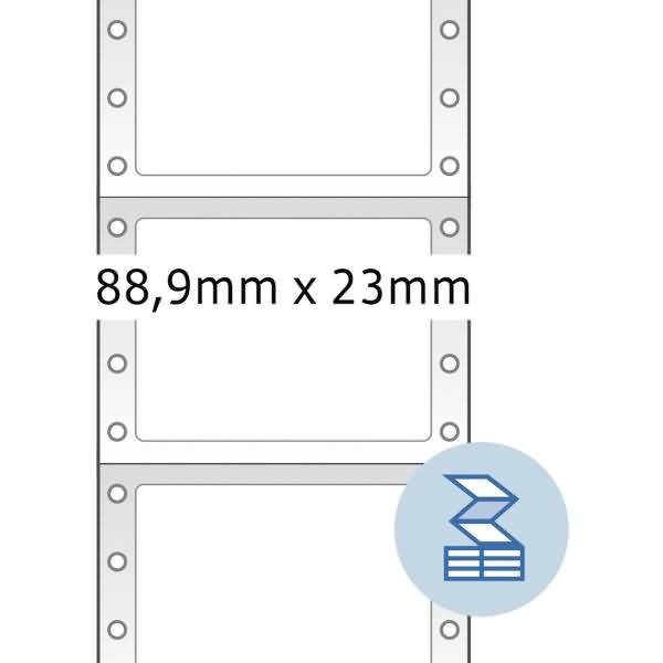 Computeretiketten endlos 88,9x23,0mm 1-bahnig VE=2000 Stück-1