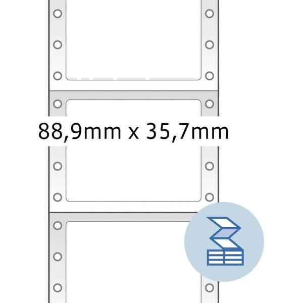 Computeretiketten endlos 88,9x35,7mm grün 1-bahnig VE=2000 Stück-1