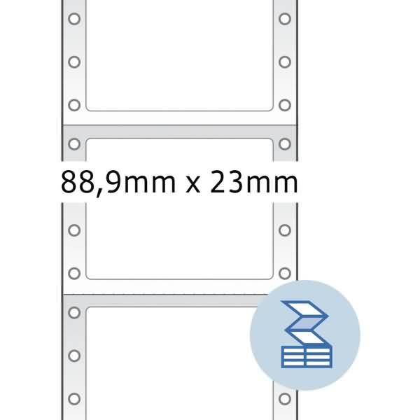 Computeretiketten endlos 88,9x23,0mm 1-bahnig VE=6000 Stück-1