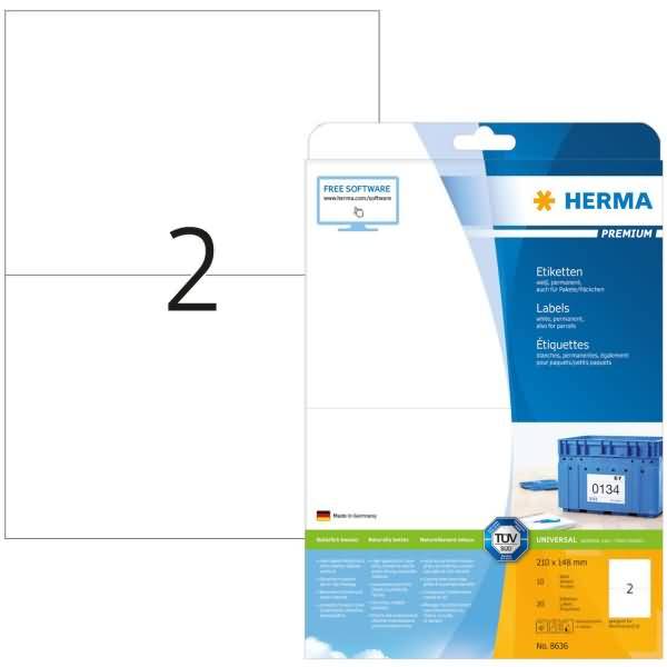Etiketten weiß 210x148mm Premium A4 VE=20 Stück