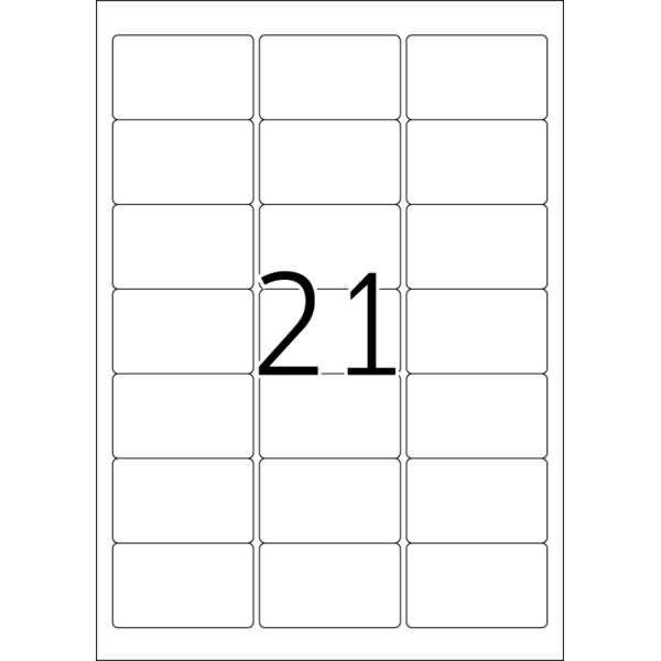 Etiketten weiß 63,5x38,1mm Premium A4 VE=210 Stück-1