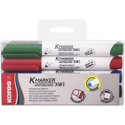 Whiteboardmarker 3mm Rundspitze Set mit 4 Farben schwarz, blau, rot, grün
