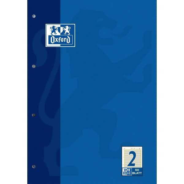 Arbeitsblätterblock A4 Lineatur 2 50 Blatt 4-fach gelocht