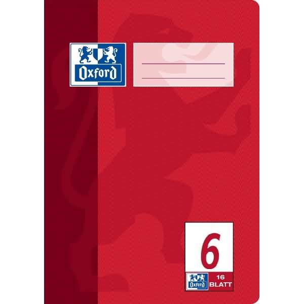 Schulheft A5 blanko mit Linienblatt Lineatur 6 16 Blatt rot