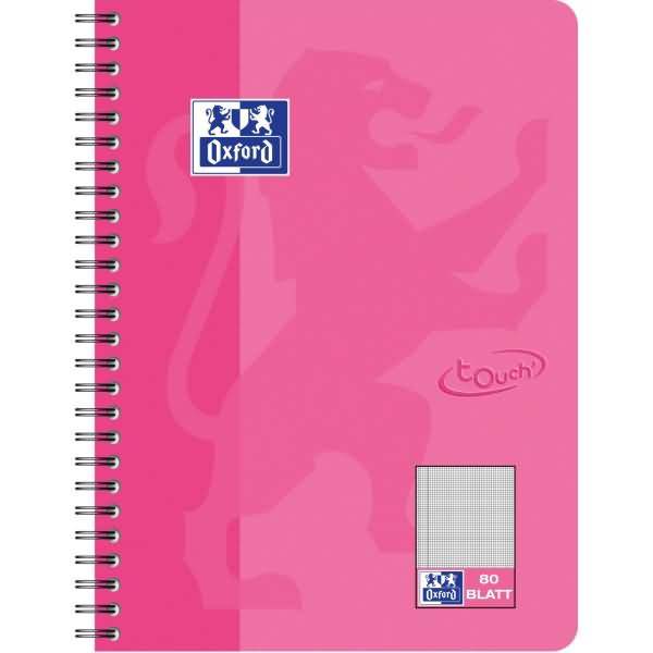 Collegeblock Touch B5 kariert 80 Blatt Optik-Paper pink