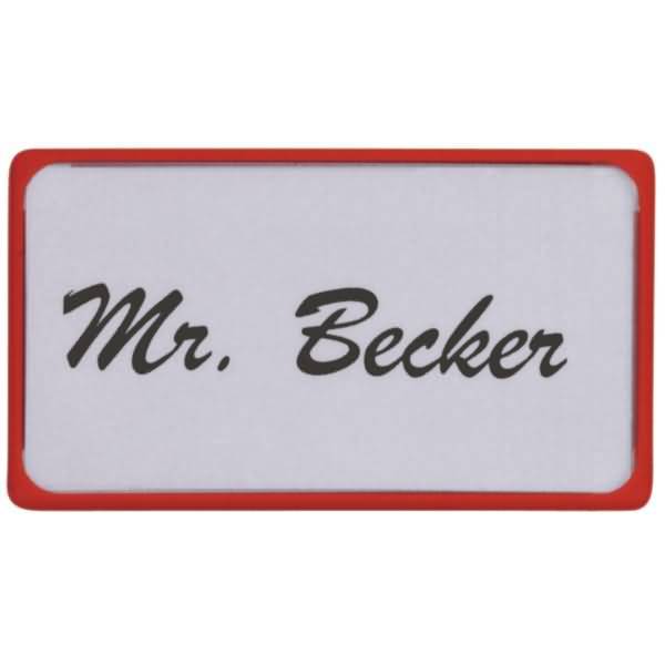Namens-Schild 80x45mm mit Magnet rot VE=10 Stück