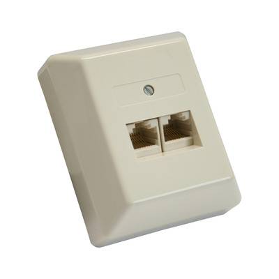 InLine® ISDN Anschlussdose, 2x RJ45 Buchse, Aufputz, Schraubanschluss 2x /