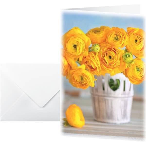 Motiv-Karte 115x170mm 220g/qm Ranunculus inkl. Umschläge 10 Stück